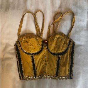 Yellow Embellished Corset Top